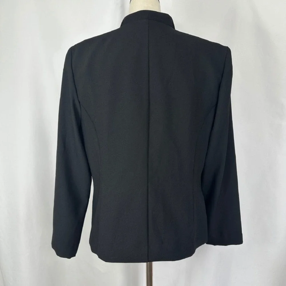 Vintage Virgo Petite‎ Black Blazer Business Career Gold Buttons Womens 14 Petite